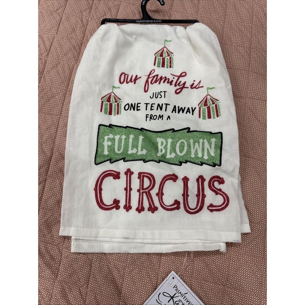 One Tent Away From A  Circus Tea Towel NWT
